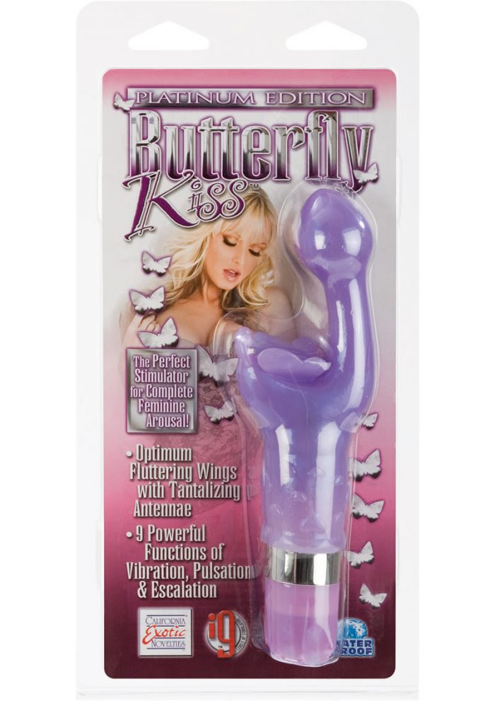 PLATINUM EDITION BUTTERFLY KISS MULTIFUCTION WATERPROOF 2.75 INCH PURPLE