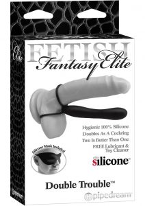 Fetish Fantasy Elite Double Trouble Silicone Male Strap On Dildo Waterproof 6 Inch Black