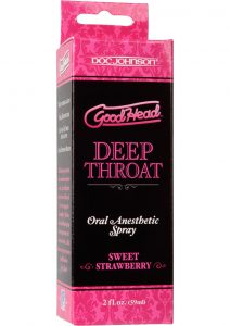 Goodhead Deep Throat Oral Anesthetic Spray Sweet Strawberry 2 Ounce
