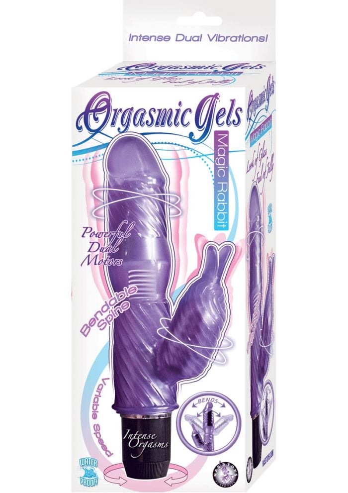 Orgasmic Gels Magic Rabbit Vibrator Waterproof 7 Inch Purple