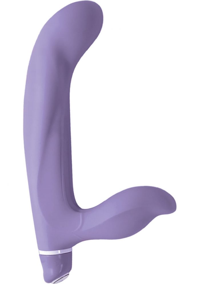 Vibrating Strapless Strap On Silicone Waterproof 8 inch Lavender
