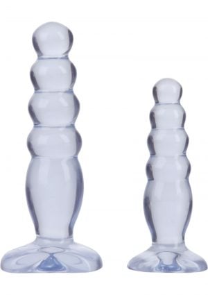 Crystal Jellies Anal Delight Traner Kit Butt Plugs Clear 2ea Per Kit