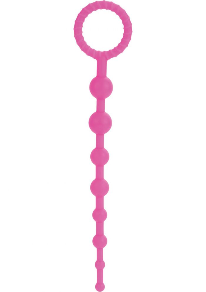 Booty Call X-10 Silicone Anal Beads Pink 8 Inch