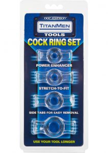 TitanMen Tools Cock Ring Set Clear 4 Each Per Set