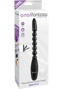 Anal Fantasy Collection Flexa Pleaser Power Beads Waterproof Black 7 Inch