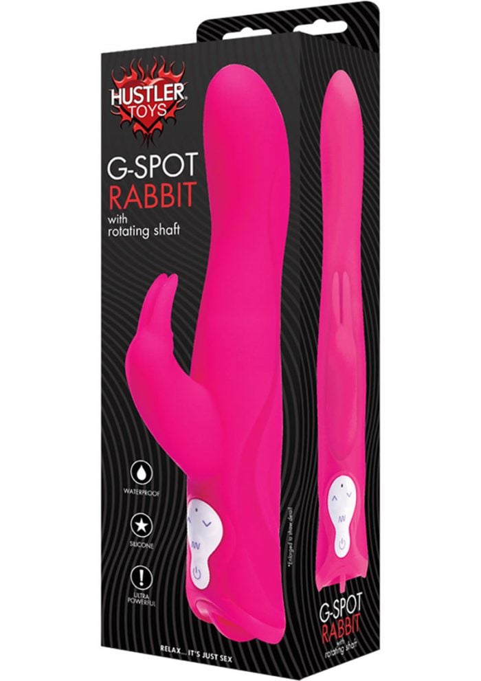 Hustler Toys Silicone G-Spot Rabbit With Rotating Shaft Vibrator Waterproof Purple