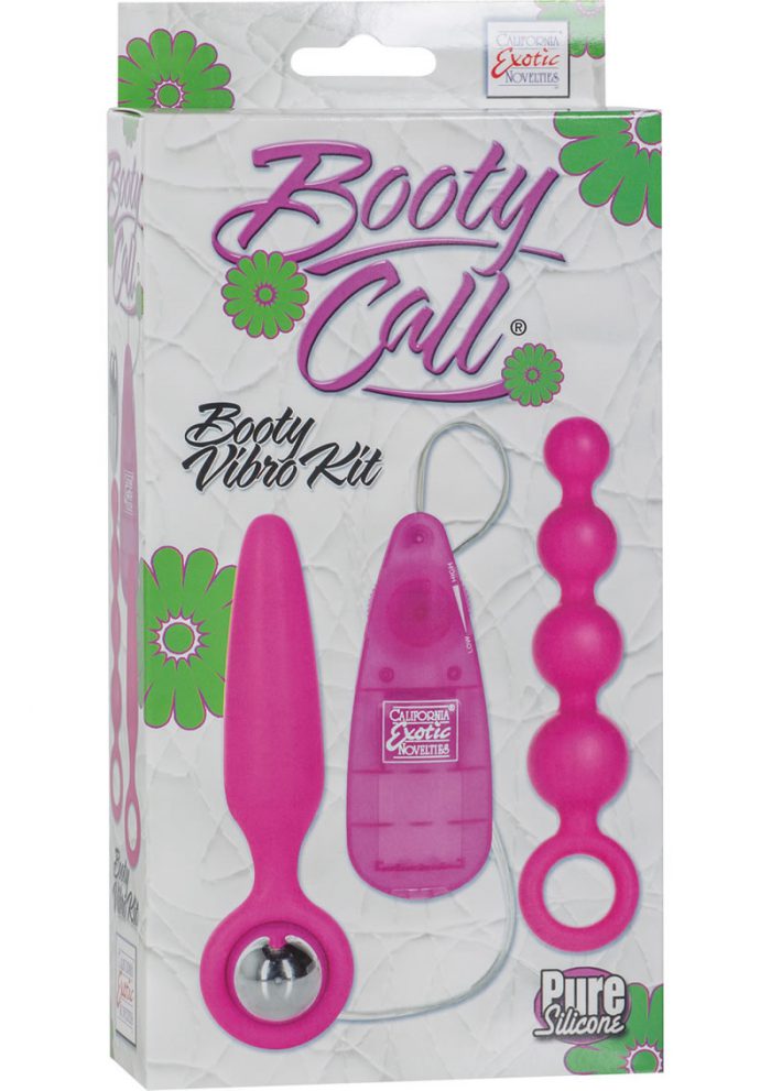 Booty Call Booty Vibro Kit Silicone Wired Remote Control Anal Probes Pink 2 Each