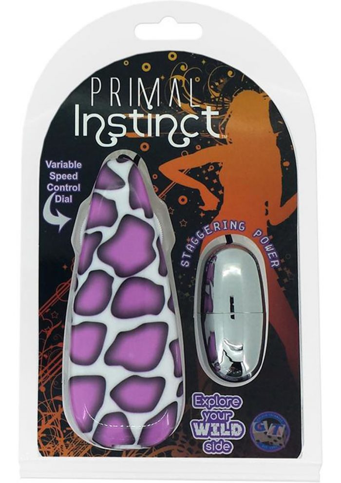 Primal Instinct Remote Wired Control Bullet Giraffe Print Purple