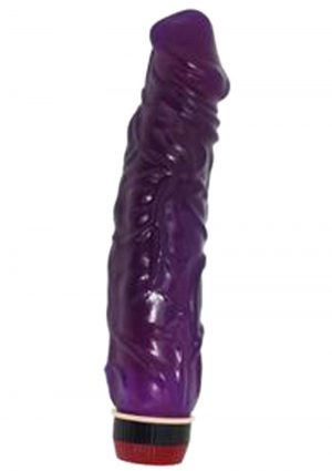 Jelly Caribbean Number 9 Realistic Vibrator Waterproof Purple 9 Inch
