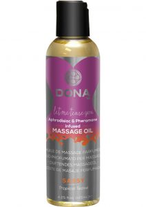 Dona Aphrodisiac and Pheromone Infused Massage Oil Sassy Tropical Tease 4.25 Ounce