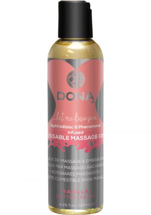 Dona Aphrodisiac and Pheromone Infused Kissable Massage Oil Vanilla Buttercream 3.75 Ounce