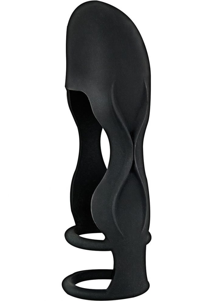 Mack Tuff Sleek Penis Sheath Silicone Sleeve Waterproof Black 6 Inch