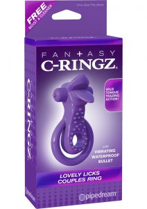 Fantasy C Ringz Vibrating Lovely Licks Couples Ring Waterproof Purple