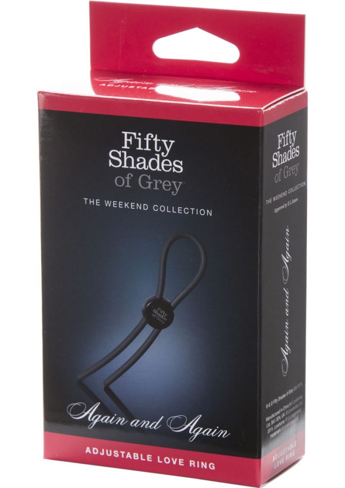 Fifty Shades Of Grey Adjustable Silicone Cockring Ring Black