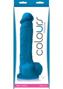 Colours Pleasures Realistic Silicone Dong Blue 8 Inch