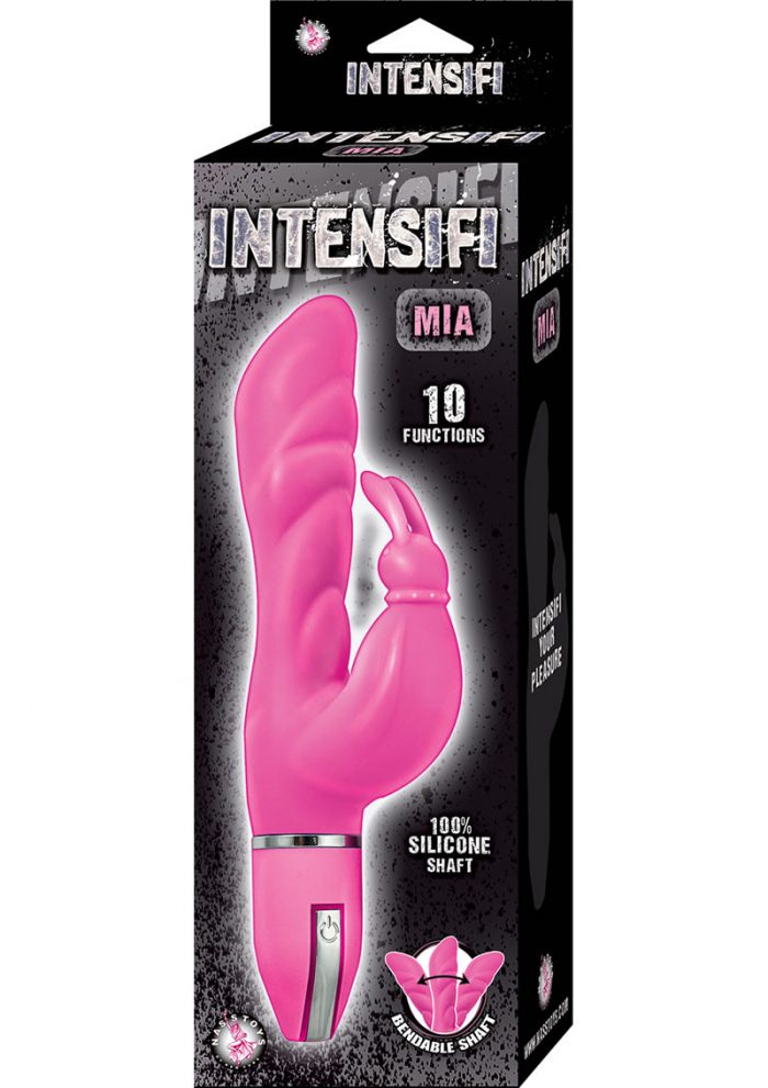 Intensifi Mia 10 Function Silicone Vibrator Waterproof Pink 9.75 Inch