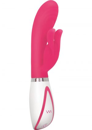 Disco Bunny Silicone Rechargeable Dual Vibe Pink 4 Inch