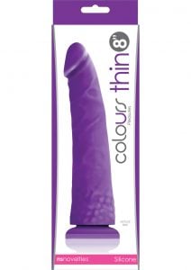 Colours Pleasures Dong Thin Silicone Purple 8 Inches