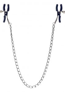 Kinx Squeeze and Please Adjustable Nipple Clamps With Chain Silver