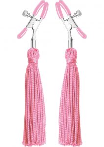 Frisky Nipple Clamps With Tassels Pink