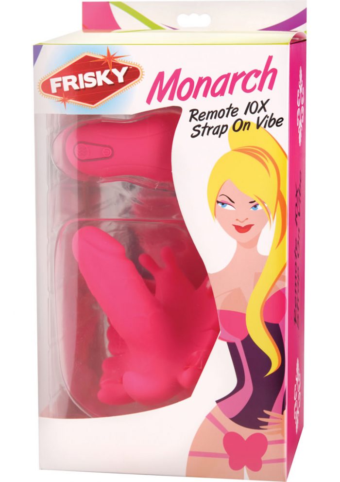 Frisky Monarch Remote Strap On Silicone  Vibe  Pink