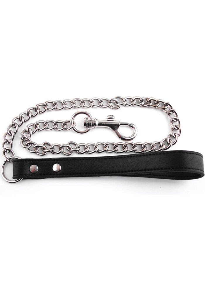 Rouge Leather Lead Chain Black