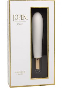 Jopen Callie Silicone Vibrating Wand Rechargeable Waterproof White 6 Inch