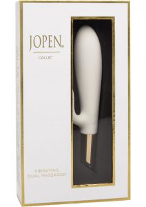 Jopen Callie Silicone Vibrating Dual Massager Rechargeable Waterproof White 4.25 Inch