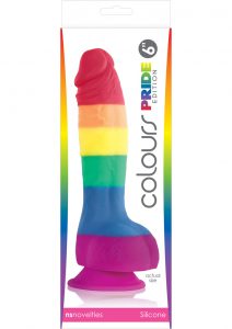 Colours Pride Edition Realistic Silicone Dildo With Balls Multicolor 6 Inch