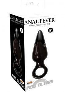 Anal Fever glass Pleasure Plug Ass Glass Black 5 Inch