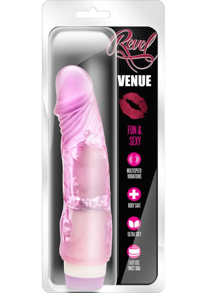 Revel Venue Jelly Realistic Vibrator Pink 8 Inch
