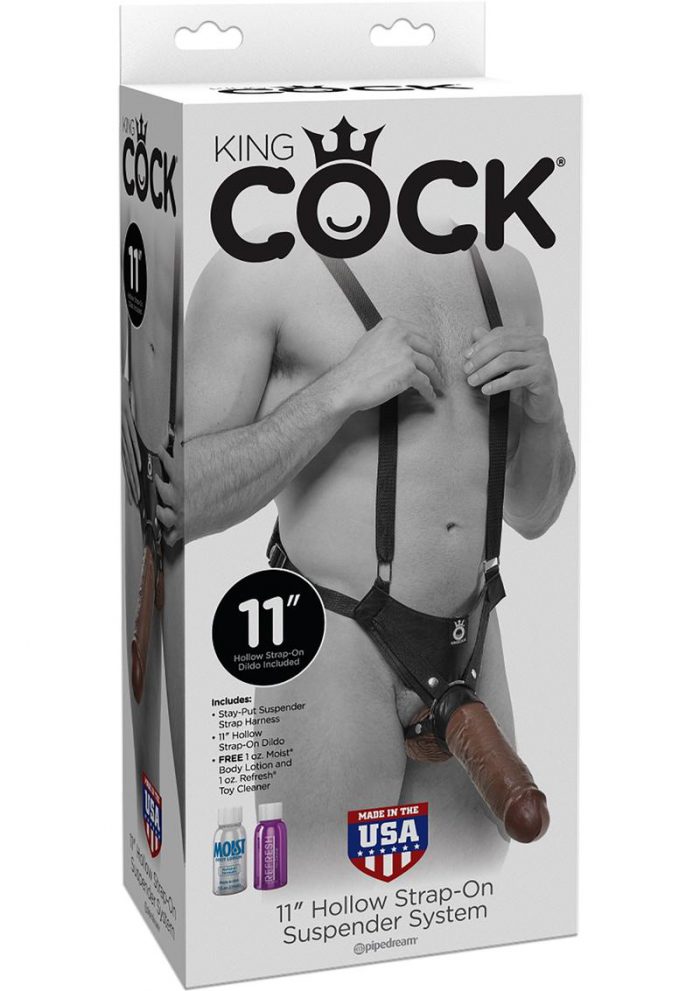 King Cock Hollow Strap-On Suspender System Black 11 Inch