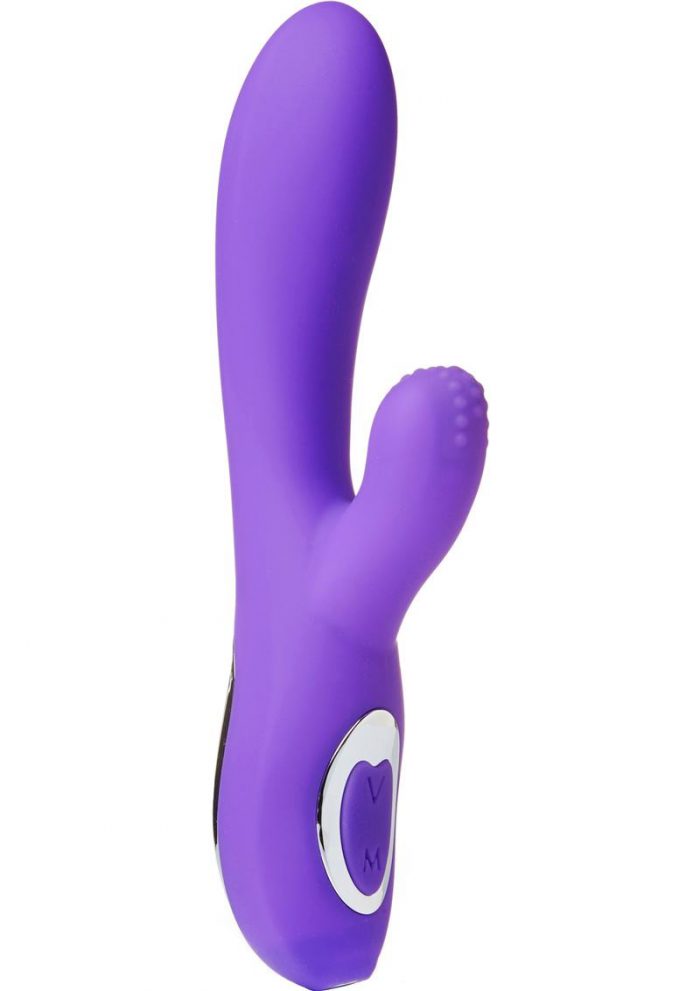 Nu Sensuelle Femme Luxe 10 Function Dual Moter Rechargeable Silicone Vibe Waterproof Purple