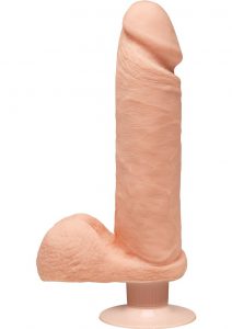 The D Perfect D Vibrating Dual Dense Ultraskyn Dong With Balls Waterproof Vanilla 8 Inch