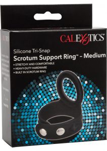 Silicone Tri-Snap Scrotum Support Ring Medium Black