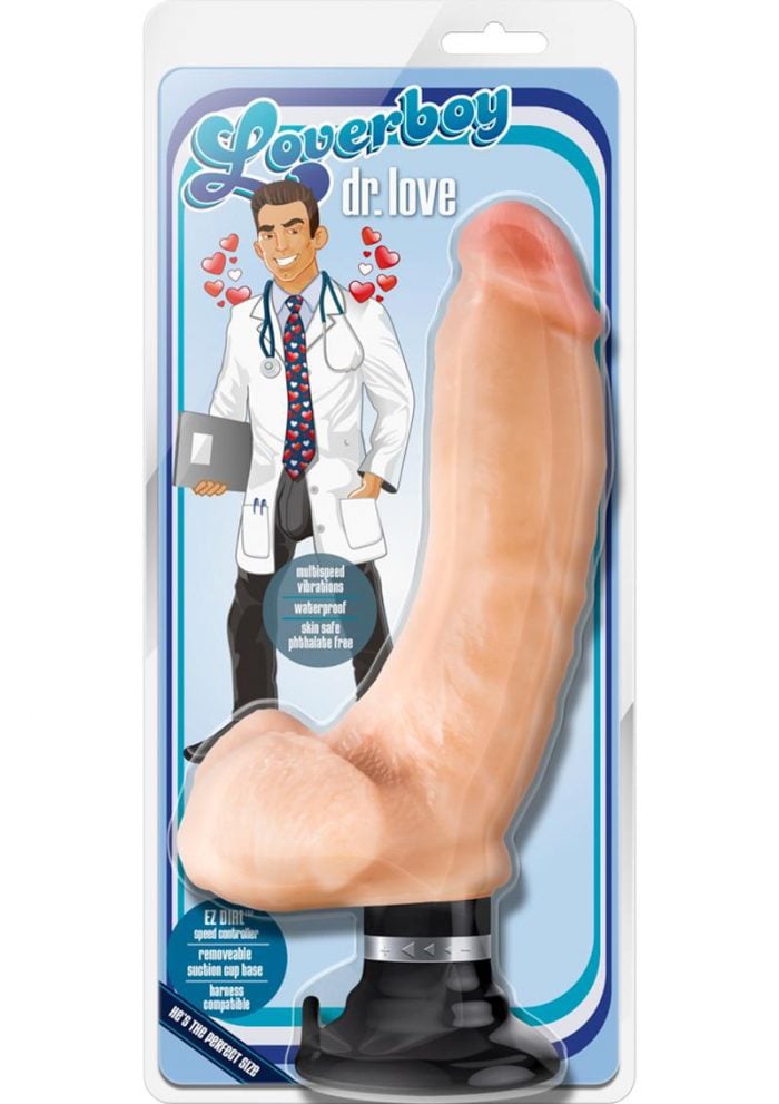 Loverboy Dr. Love Realistic Vibrating Dildo Beige Waterproof 10.5 Inch