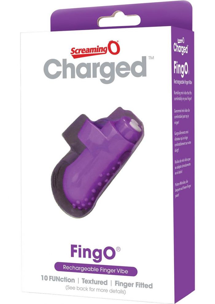 Charged Fing O Rechargeable Finger Mini Vibe Waterproof Purple