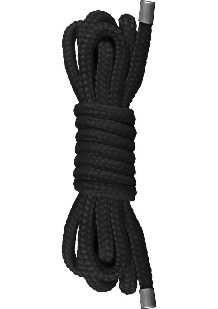 Ouch Japanese Soft Nylon Braided Mini Rope Black 1.5 Meters/4.9 Feet