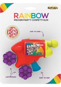 Rainbow Pecker Confetti Gun With 2 Multicolor Confetti Cartridges