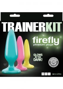 Firefly Pleasure Plugs Trainer Kit Assorted Glow In The Dark Colors 3 Each Per Set