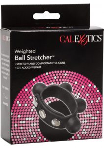 Weighted Ball Stretcher Silicone Adjustable Ring Black