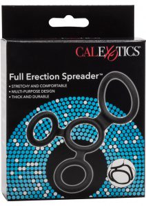 Full Erection Spreader Silicone Erection And Scrotum Enhancer Cock Ring Black