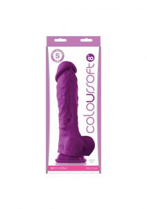 Coloursoft Silicone Realistic Dong Purple 8 Inch