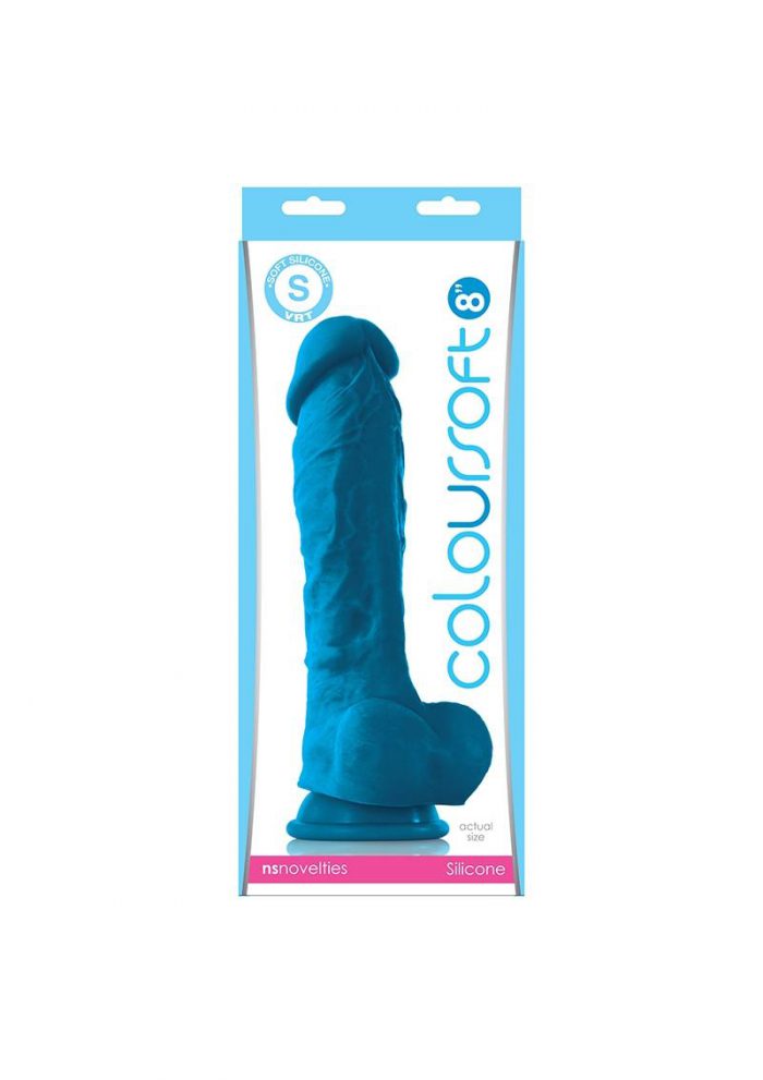Coloursoft Silicone Realistic Dong Blue 8 Inch