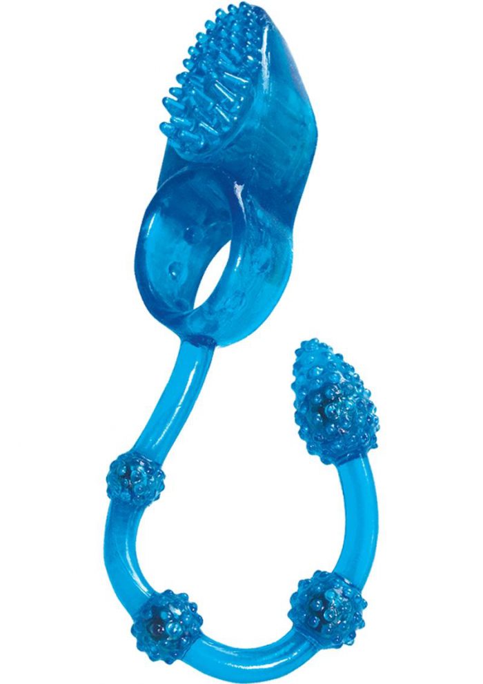 Maxx Gear Vibrating Cock Ring and Anal Beads Blue