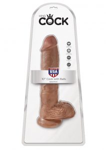 King Cock Realistic Dildo With Balls Tan 10 Inch