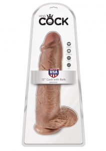 King Cock Realistic Dildo With Balls Tan 12 Inch