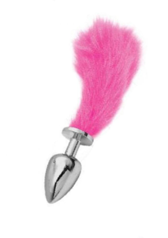 Chloe Small Chrome Plated Plug With Short Tail Pink