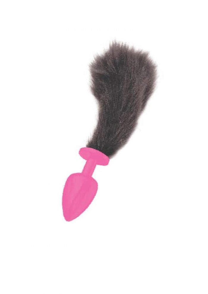 Luna Small Pink Plug With Short Tail Black