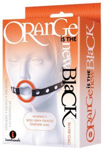 Orange Is The New Black Blow Gag Open Mouth Leatherette Ring Gag Orange